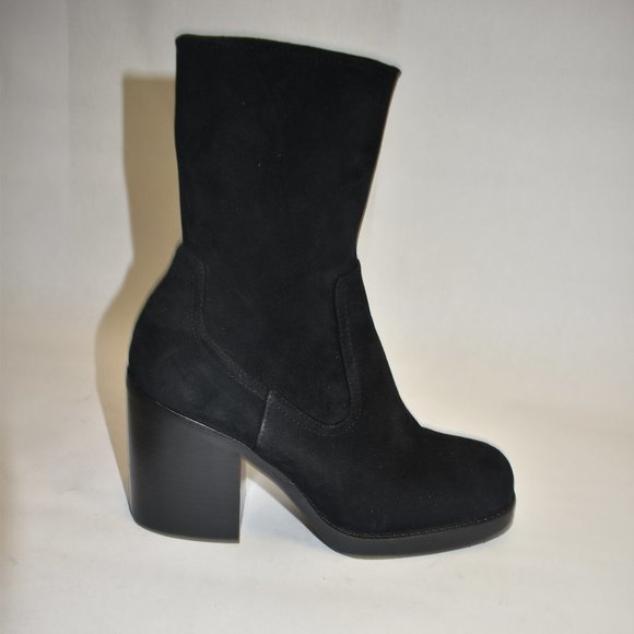 Jeffrey Campbell Maxen 2 Platform Boot Size 9 Black Stretch Suede - Picture 3 of 9